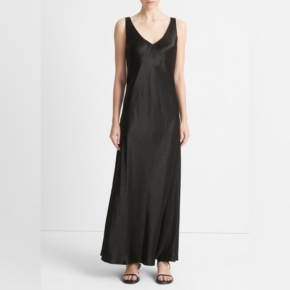 NWT Vince Satin V-Neck Maxi Slip Dress